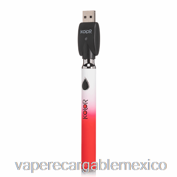 Vape Recargable Hoja Buddi Kolor Twist Slim 650mah Batería Rojo
